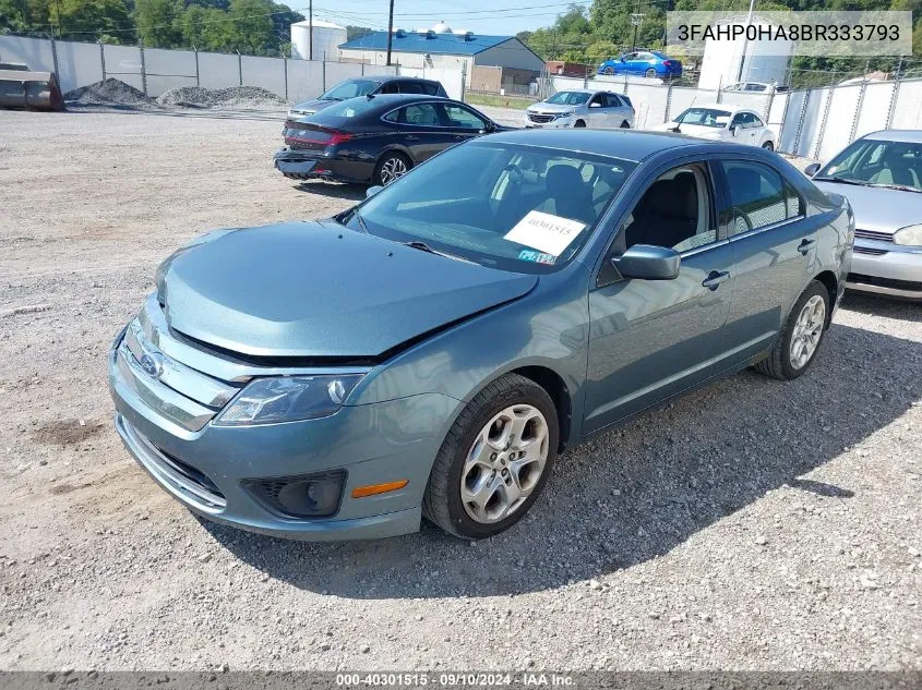 2011 Ford Fusion Se VIN: 3FAHP0HA8BR333793 Lot: 40301515