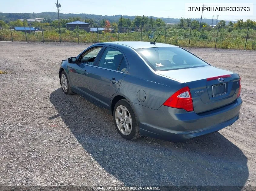 2011 Ford Fusion Se VIN: 3FAHP0HA8BR333793 Lot: 40301515