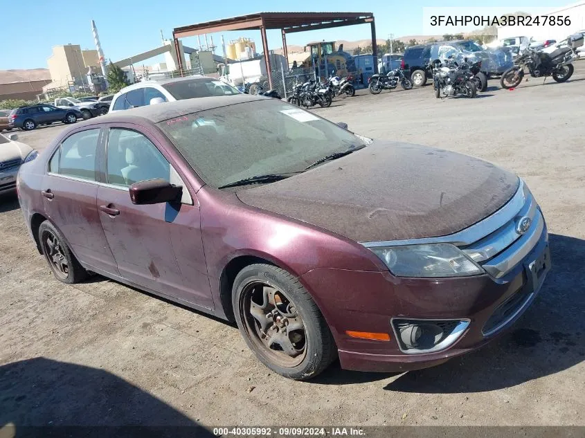 2011 Ford Fusion Se VIN: 3FAHP0HA3BR247856 Lot: 40305992