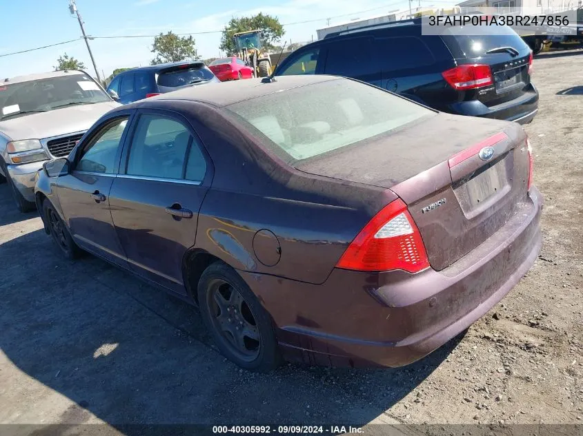 2011 Ford Fusion Se VIN: 3FAHP0HA3BR247856 Lot: 40305992