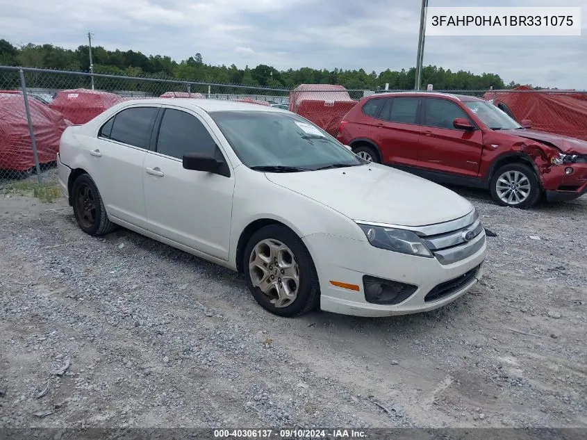 2011 Ford Fusion Se VIN: 3FAHP0HA1BR331075 Lot: 40306137