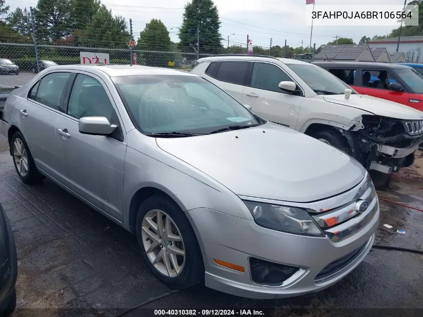 2011 Ford Fusion Sel VIN: 3FAHP0JA6BR106564 Lot: 40310382