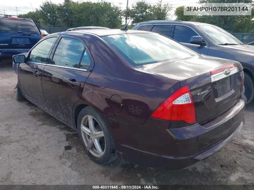 2011 Ford Fusion Se VIN: 3FAHP0HG7BR201144 Lot: 40311945