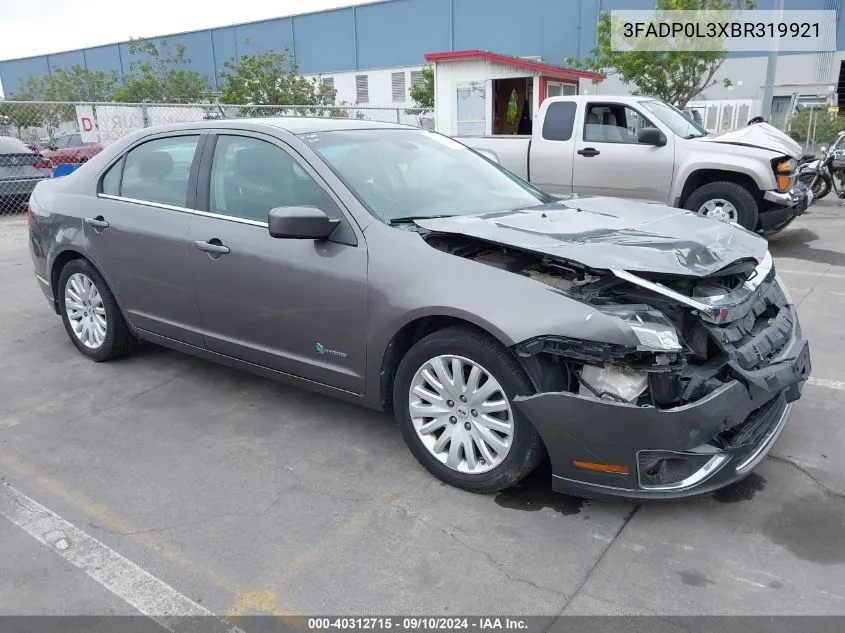 2011 Ford Fusion Hybrid VIN: 3FADP0L3XBR319921 Lot: 40312715