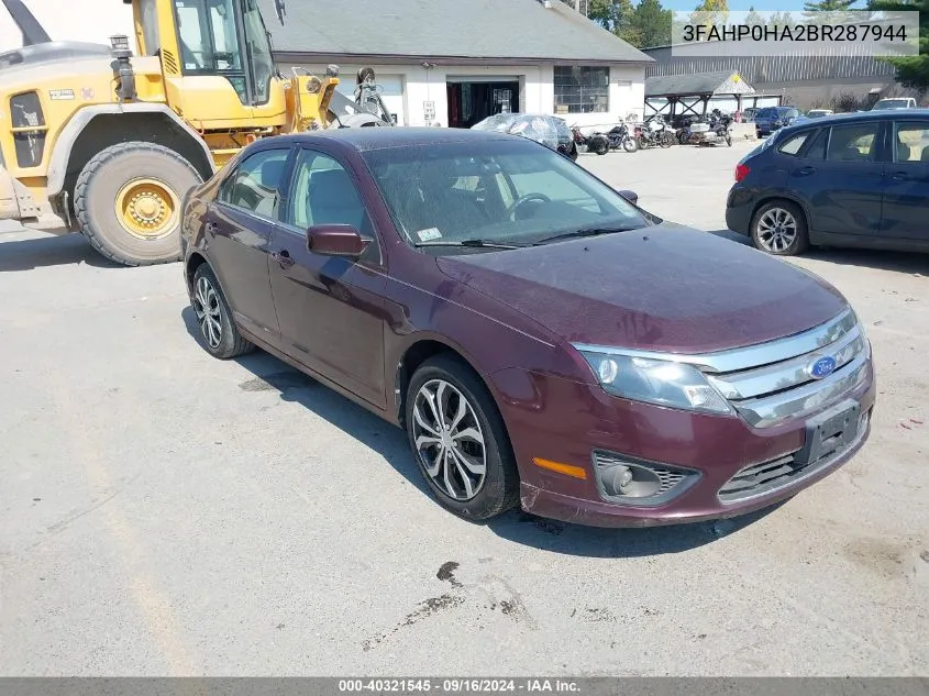 2011 Ford Fusion Se VIN: 3FAHP0HA2BR287944 Lot: 40321545