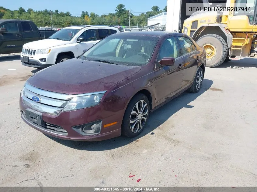 2011 Ford Fusion Se VIN: 3FAHP0HA2BR287944 Lot: 40321545