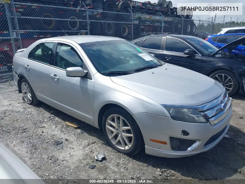 2011 Ford Fusion Sel VIN: 3FAHP0JG5BR257111 Lot: 40336249