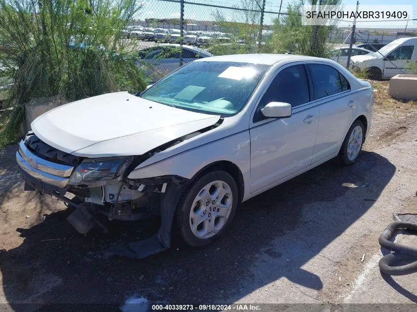 2011 Ford Fusion Se VIN: 3FAHP0HAXBR319409 Lot: 40339273