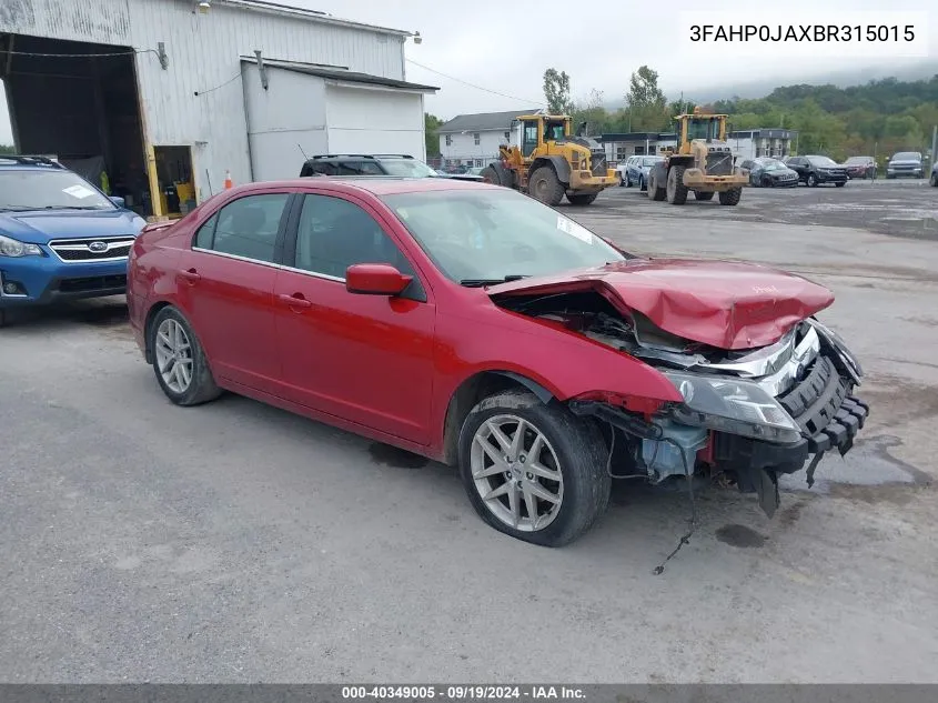 2011 Ford Fusion Sel VIN: 3FAHP0JAXBR315015 Lot: 40349005