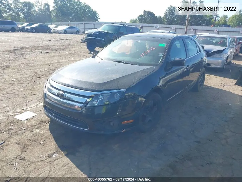 3FAHP0HA3BR112022 2011 Ford Fusion Se