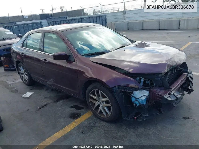 2011 Ford Fusion Sel VIN: 3FAHP0JA6BR336878 Lot: 40357240