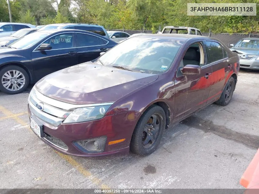 2011 Ford Fusion Se VIN: 3FAHP0HA6BR311128 Lot: 40357258