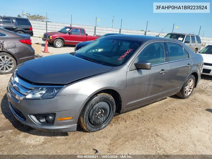 2011 Ford Fusion Se VIN: 3FAHP0HA1BR223524 Lot: 40360821