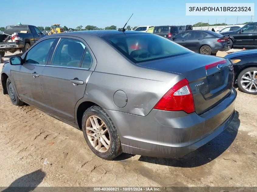 2011 Ford Fusion Se VIN: 3FAHP0HA1BR223524 Lot: 40360821