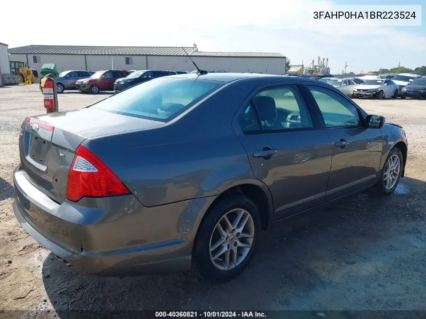 2011 Ford Fusion Se VIN: 3FAHP0HA1BR223524 Lot: 40360821