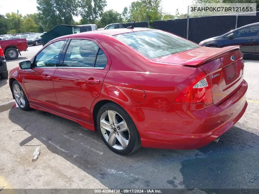 2011 Ford Fusion Sport VIN: 3FAHP0KC7BR121655 Lot: 40364738