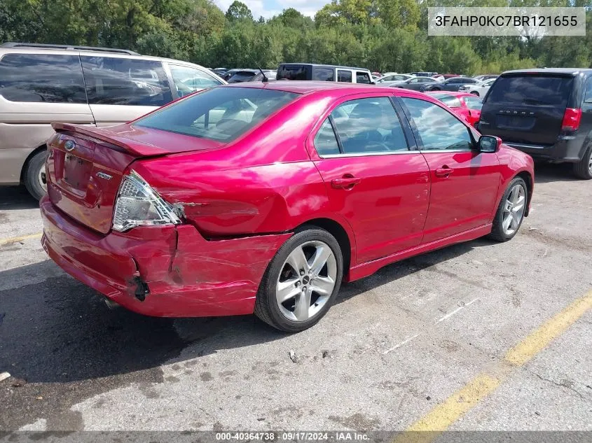 2011 Ford Fusion Sport VIN: 3FAHP0KC7BR121655 Lot: 40364738