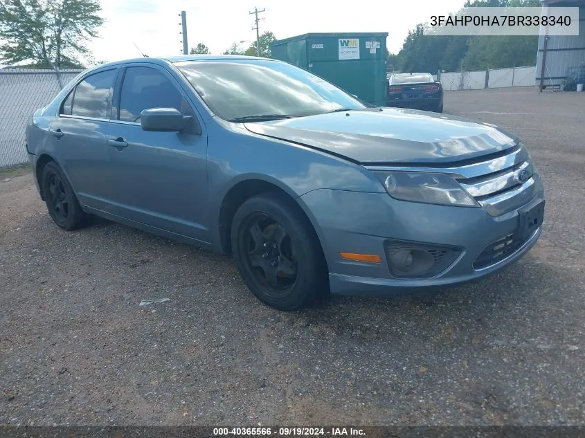 2011 Ford Fusion Se VIN: 3FAHP0HA7BR338340 Lot: 40365566