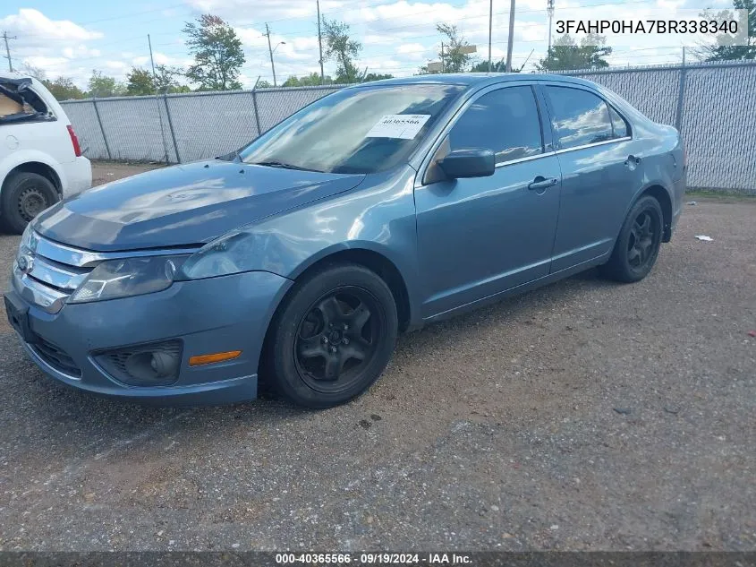 2011 Ford Fusion Se VIN: 3FAHP0HA7BR338340 Lot: 40365566