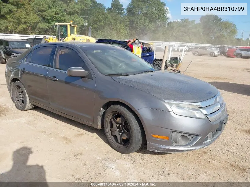 2011 Ford Fusion Se VIN: 3FAHP0HA4BR310799 Lot: 40375404