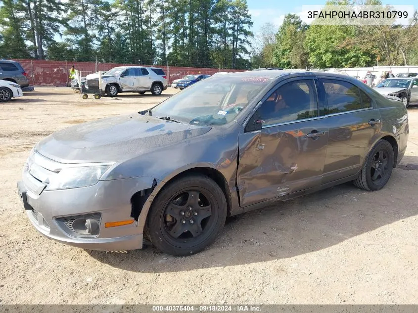 2011 Ford Fusion Se VIN: 3FAHP0HA4BR310799 Lot: 40375404