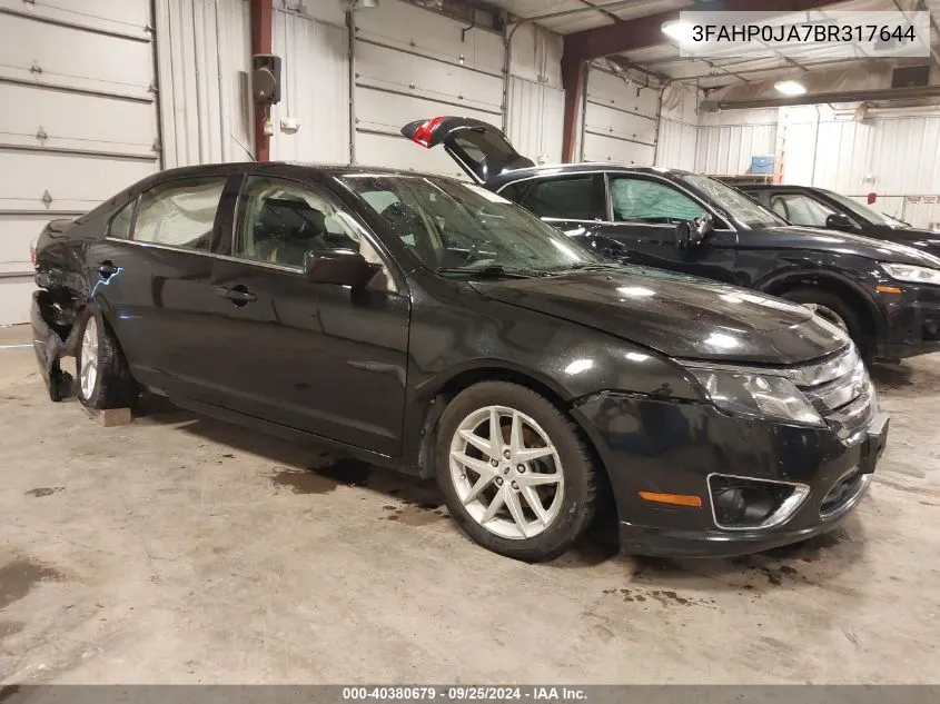 3FAHP0JA7BR317644 2011 Ford Fusion Sel