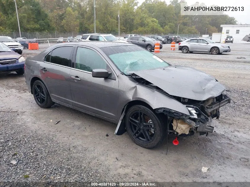 2011 Ford Fusion Se VIN: 3FAHP0HA3BR272613 Lot: 40381625