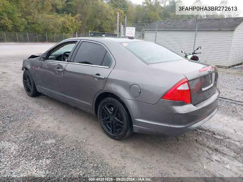 2011 Ford Fusion Se VIN: 3FAHP0HA3BR272613 Lot: 40381625