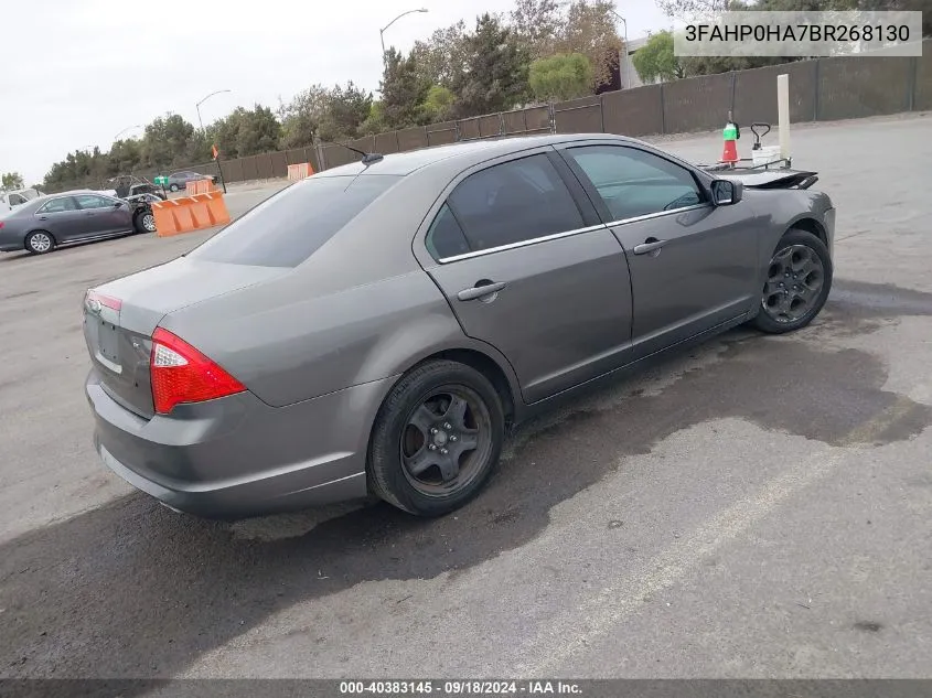 2011 Ford Fusion Se VIN: 3FAHP0HA7BR268130 Lot: 40383145