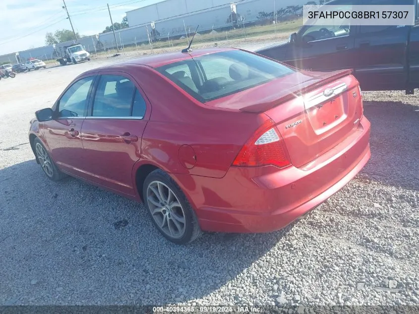 2011 Ford Fusion Sel VIN: 3FAHP0CG8BR157307 Lot: 40394365