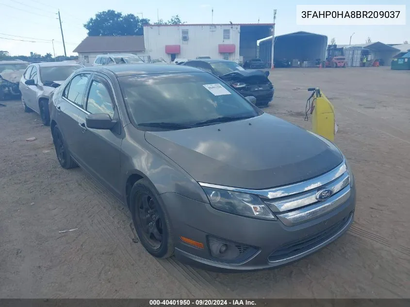 3FAHP0HA8BR209037 2011 Ford Fusion Se