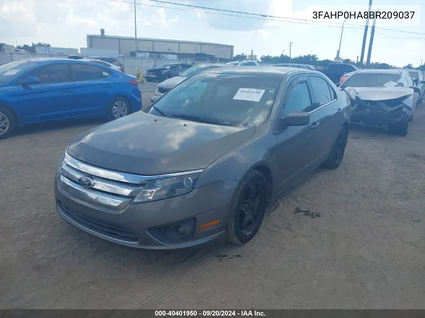 3FAHP0HA8BR209037 2011 Ford Fusion Se