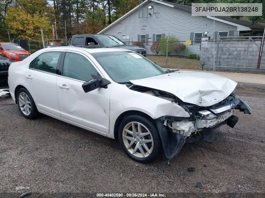 2011 Ford Fusion Sel VIN: 3FAHP0JA2BR138248 Lot: 40402590