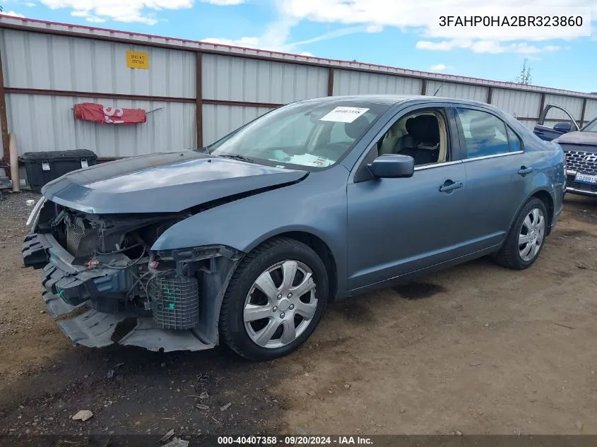 2011 Ford Fusion Se VIN: 3FAHP0HA2BR323860 Lot: 40407358