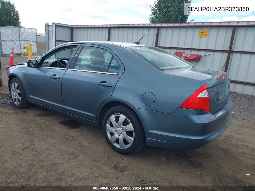 2011 Ford Fusion Se VIN: 3FAHP0HA2BR323860 Lot: 40407358