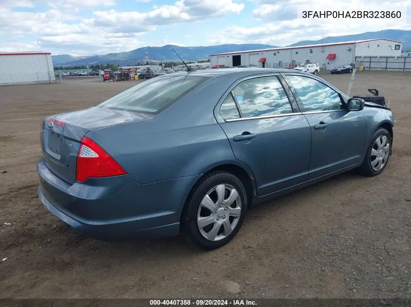 2011 Ford Fusion Se VIN: 3FAHP0HA2BR323860 Lot: 40407358