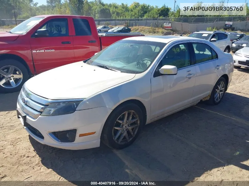 2011 Ford Fusion Sel VIN: 3FAHP0JG9BR305760 Lot: 40407916