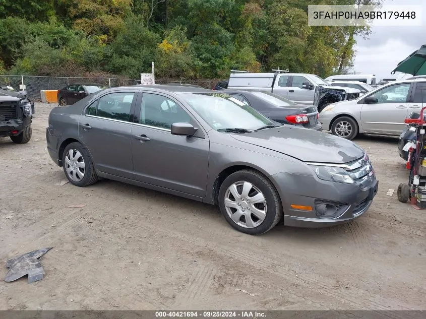 2011 Ford Fusion Se VIN: 3FAHP0HA9BR179448 Lot: 40421694