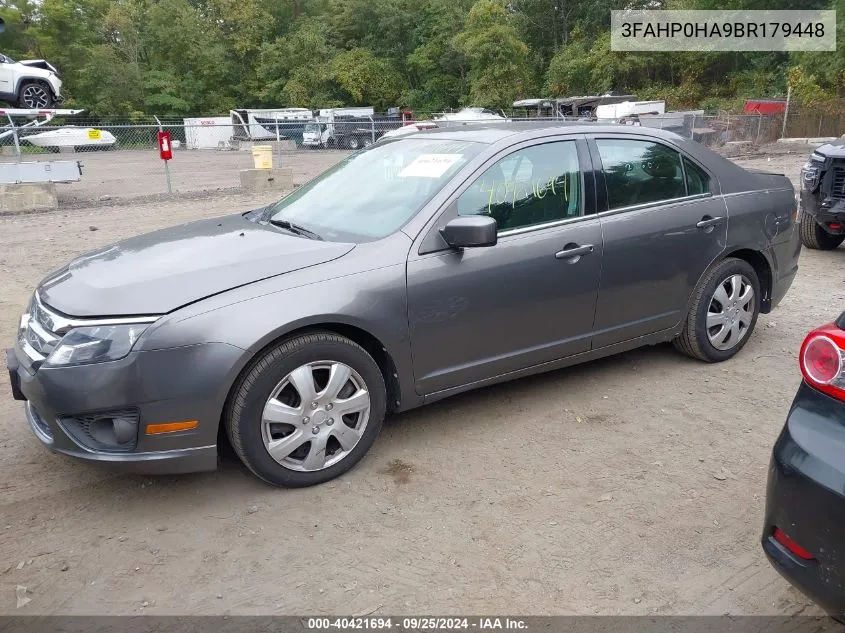 2011 Ford Fusion Se VIN: 3FAHP0HA9BR179448 Lot: 40421694