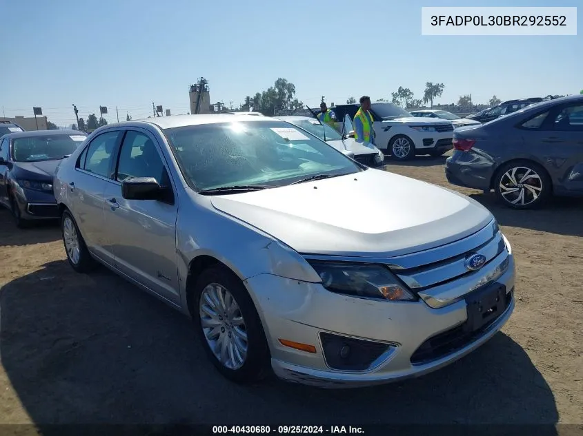 2011 Ford Fusion Hybrid VIN: 3FADP0L30BR292552 Lot: 40430680