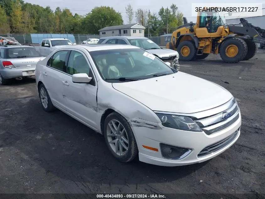 2011 Ford Fusion Sel VIN: 3FAHP0JA5BR171227 Lot: 40434893