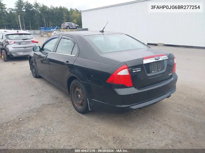 2011 Ford Fusion Sel VIN: 3FAHP0JG6BR277254 Lot: 40437316