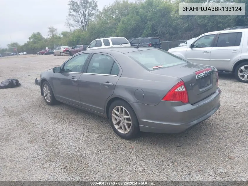 2011 Ford Fusion Sel VIN: 3FAHP0JA3BR133124 Lot: 40437749