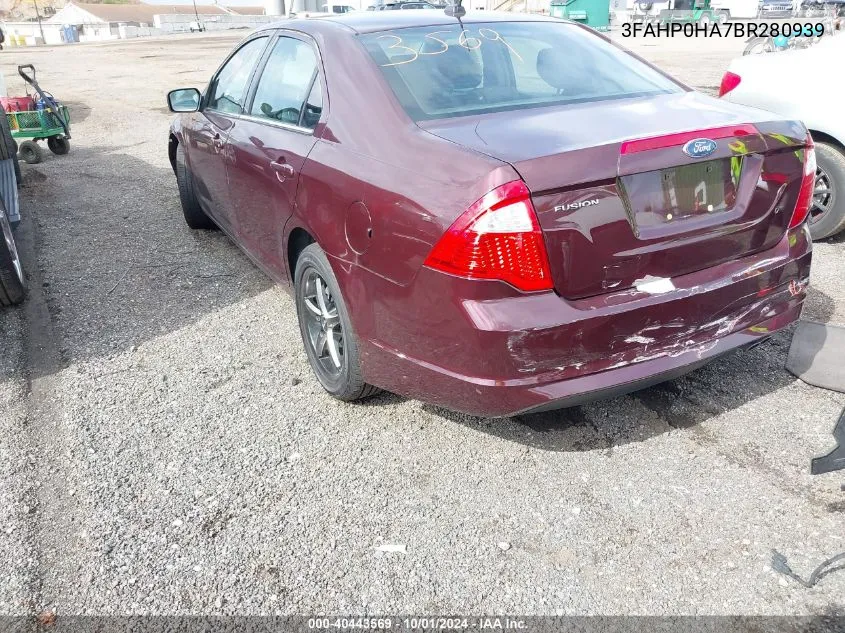 3FAHP0HA7BR280939 2011 Ford Fusion Se