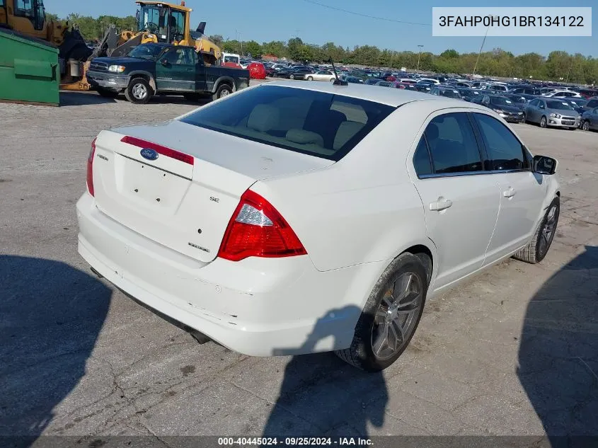 2011 Ford Fusion Se VIN: 3FAHP0HG1BR134122 Lot: 40445024