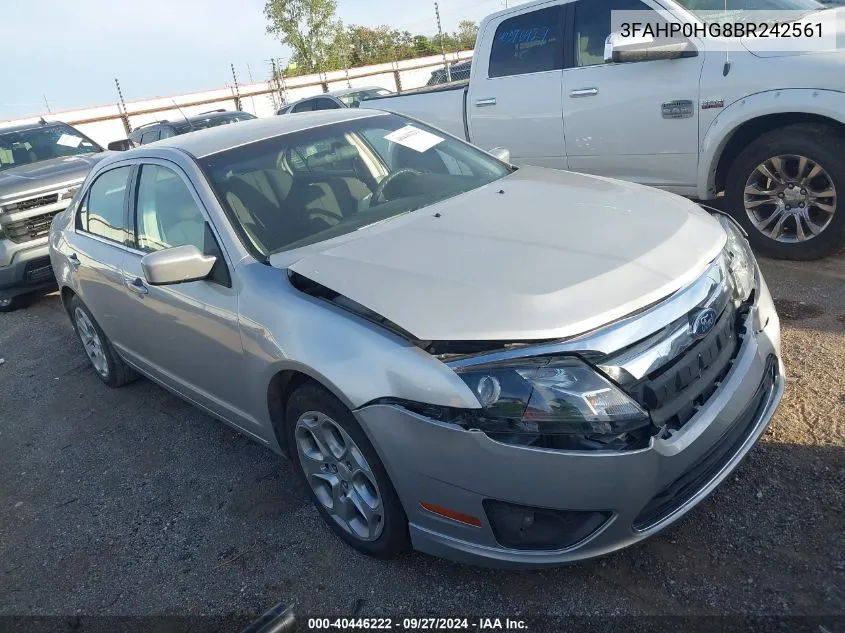 2011 Ford Fusion Se VIN: 3FAHP0HG8BR242561 Lot: 40446222