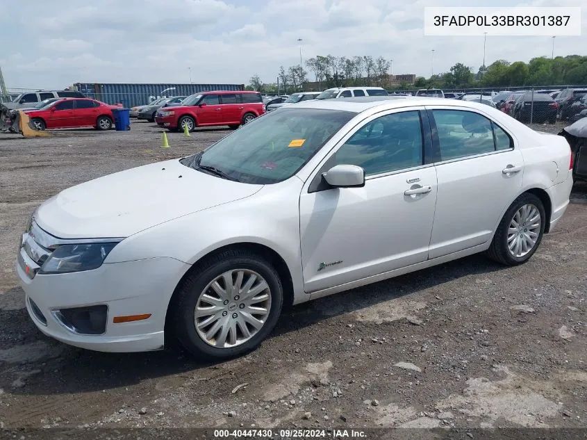 2011 Ford Fusion Hybrid VIN: 3FADP0L33BR301387 Lot: 40447430