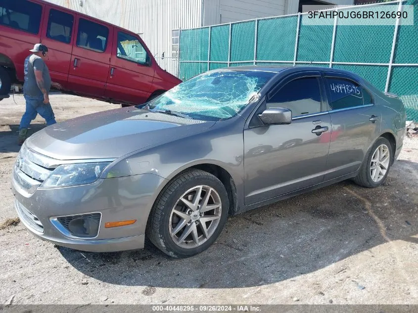 2011 Ford Fusion Sel VIN: 3FAHP0JG6BR126690 Lot: 40448295