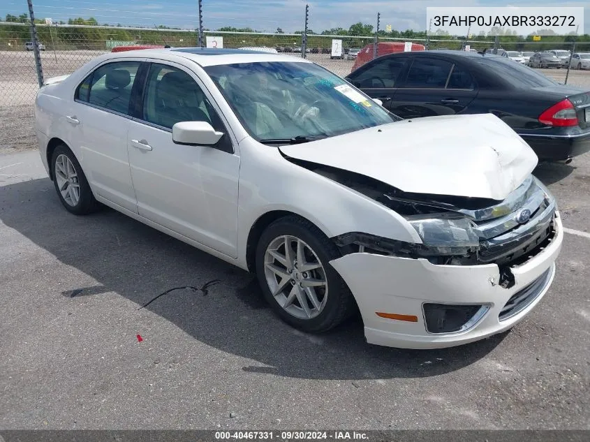 2011 Ford Fusion Sel VIN: 3FAHP0JAXBR333272 Lot: 40467331