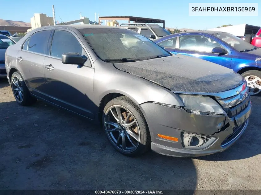 2011 Ford Fusion Se VIN: 3FAHP0HAXBR156969 Lot: 40476073